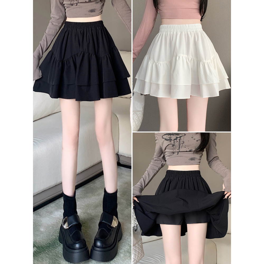 Saia de bolo de cintura alta saia de meio comprimento feminina verão 2026 novo estilo meia saia curta Pettiskirt guarda-
