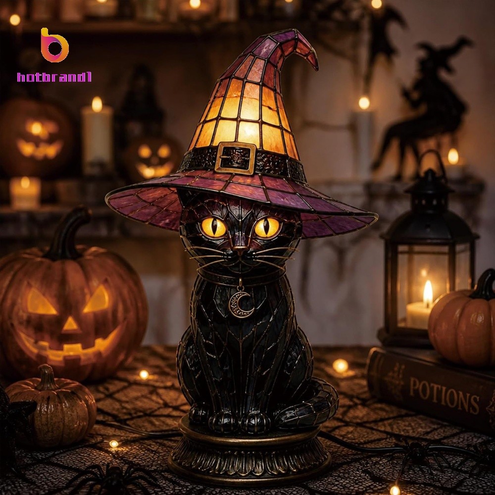 Lâmpada De Destaque De Resina Retrô Com Pingente De Lua Para Decorações De Casa Redondas De Halloween E Ano