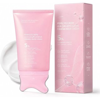 PDRN Collagen Gua Sha para remoção de rugas no pescoço, com massageador gua sha embutido, contém 5% de Volufiline, para 