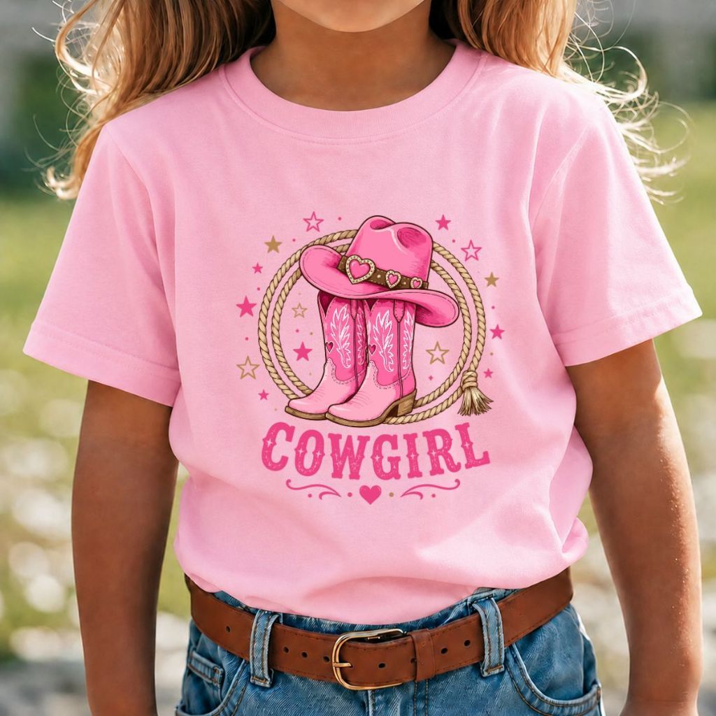 Camiseta Infantil Country Chic Camiseta Estampada Cowgirl