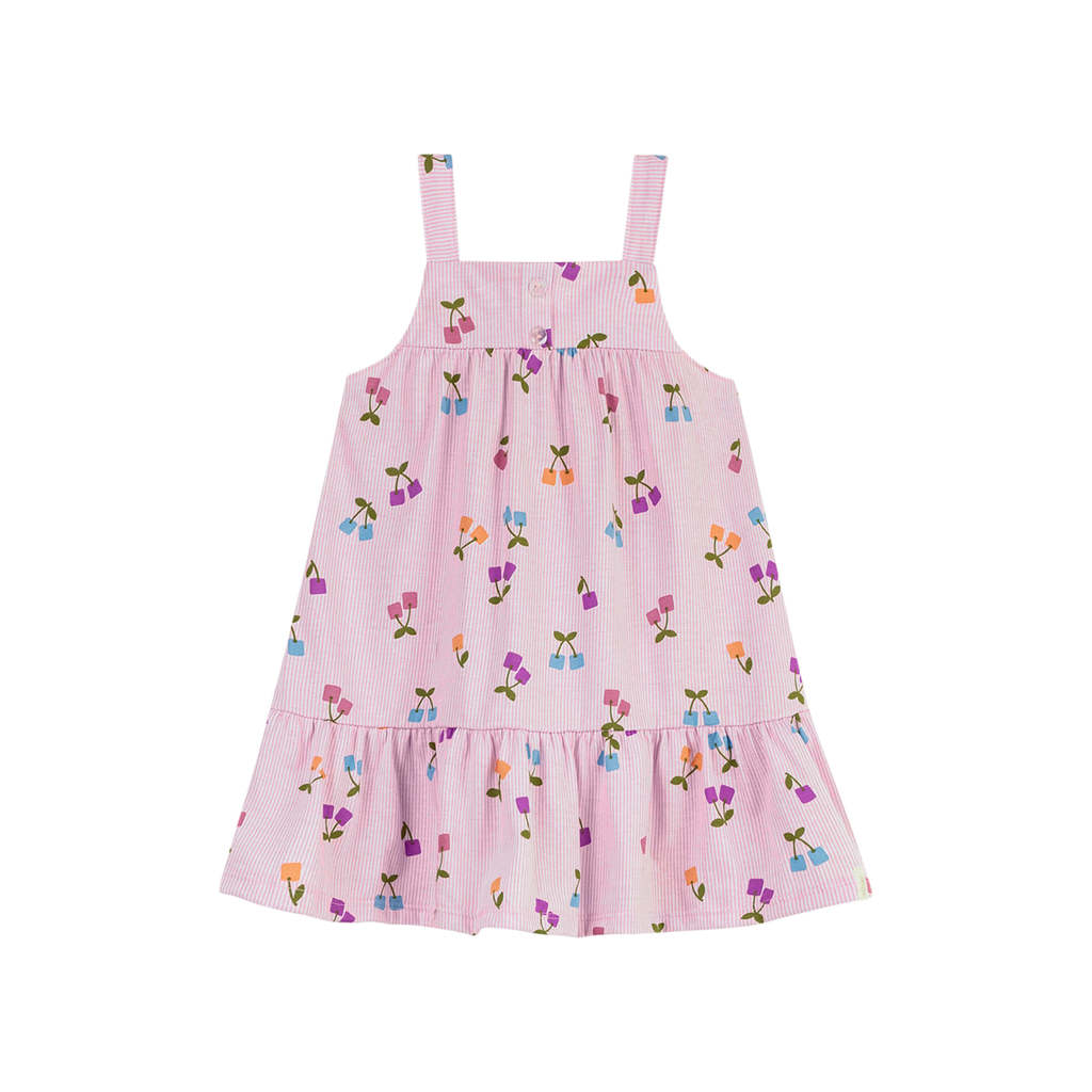 Vestido Infantil Menina Cerejinhas Elian Rosa