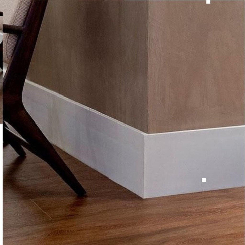 Rodapé Poliestireno Liso 10cm x 2,25m Casa Grassi Kit 45m Branco Liso