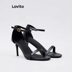 Lovito Sapatos De Salto Alto Elegantes Para O Escritório Estilo Coreano Bico Fino Em Couro Macio Para O Verão LFA50233