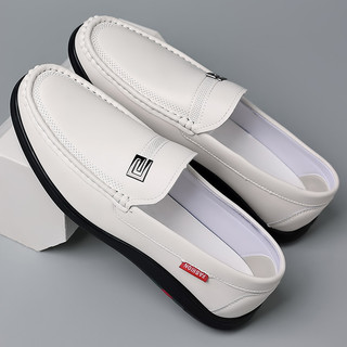 Ervilhas sapatos masculinos verão sapatos de couro casuais genuíno respirável plana couro macio fino deslizamento em moc