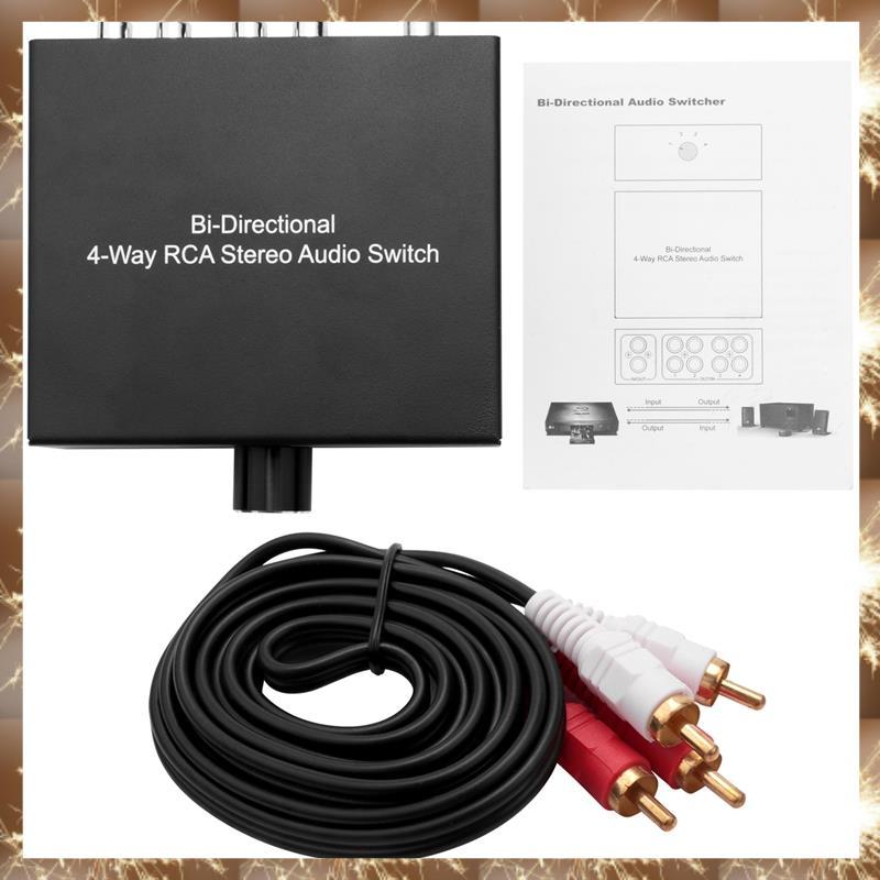 (Div Interruptor De Áudio Estéreo Bidirecional De 4 Vias 1 Em 4 Saídas Ou 4 1 Saída L/R Jack Sound Channel Audio Switche