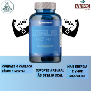 Suplemento Homens Pro Man Natural 60 Capsulas Original Energia - Genisis Nutrition Sem Sabor