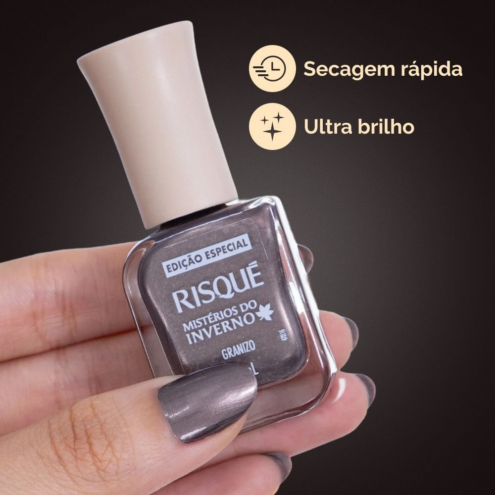 Esmalte Risqué Mistérios do Inverno Granizo Metálico 9ml · foto 2