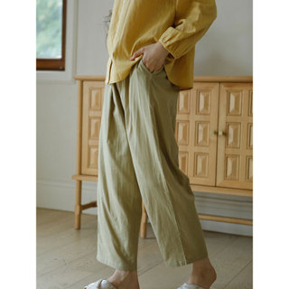 Pijamas casuais de cor sólida femininos primavera outono puro algodão gaze versão coreana solta manga comprida Tops calç