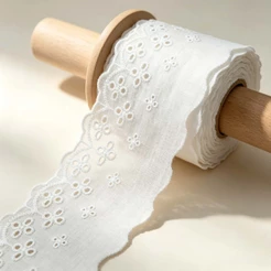 4/16 metros Bordado Inglês 8cm/8.5cm 100% Algodão Branco Renda para Costura Criativa Artesanato e Acabamento
