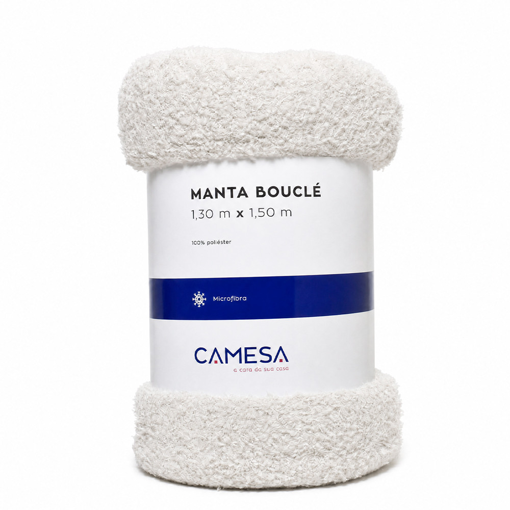 Manta Peseira para Cama Sofá Antialérgica Bouclé 1,30x1,50m - Camesa