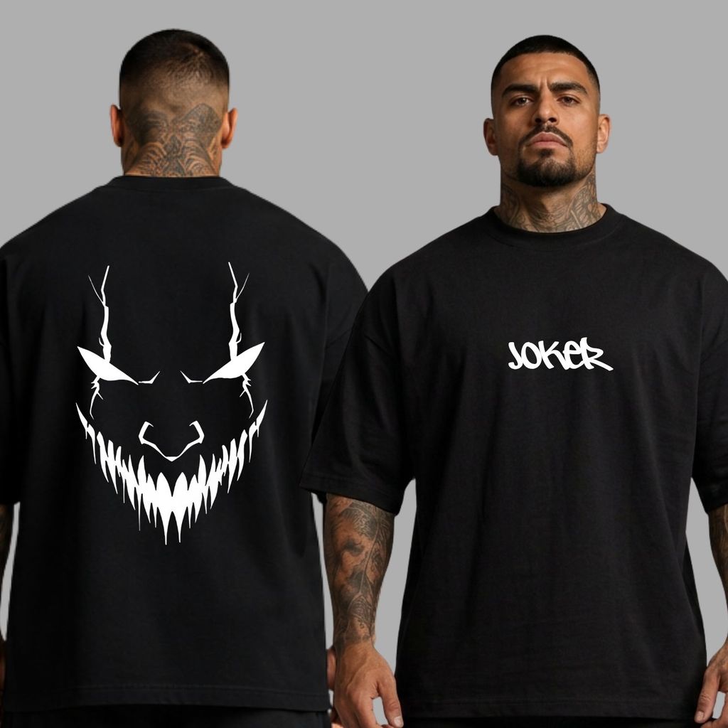 Camiseta Masculina Oversized Joker Streetwear Urbano Estampada Casual E Confortável 100% Algodão Treino