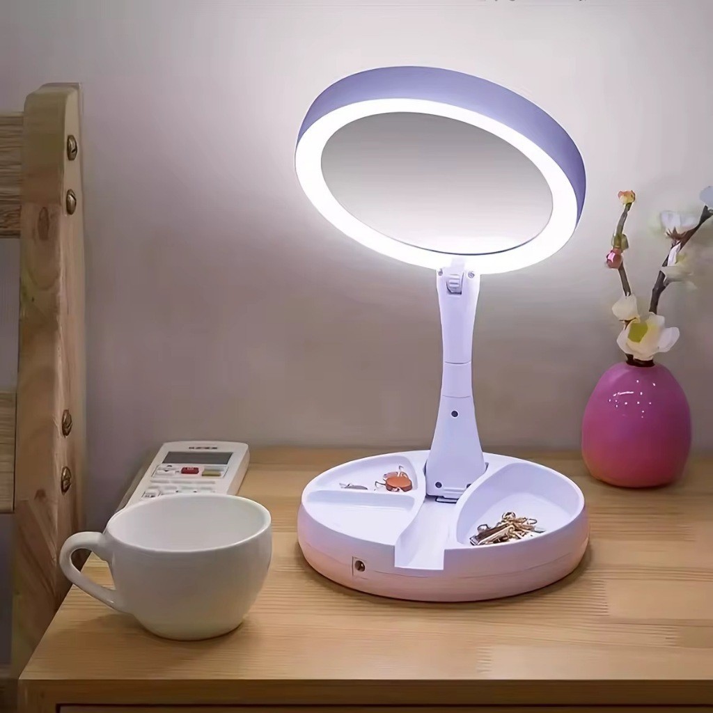 Espelho Com Led Aumento Zoom 10x USB P/ Design Maquiagem