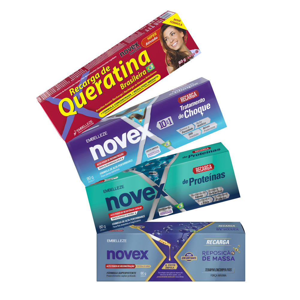 Kit Recargas Novex Proteína, Massa, Choque e Queratina