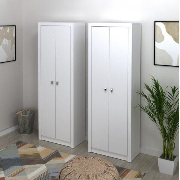 Kit 2 Armários para Escritório 4 Portas 172cm em Branco Me Branco
