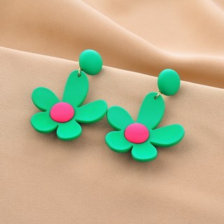 S925 prata agulha coreia exagerada grande flor brincos Retro europeu americano estilo grande moda fada temperamento brin