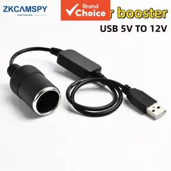 Adaptador De Soquete De Isqueiro De Carro USB Para 12v Dashcam E Câmera De Estacionamento 5v 2a