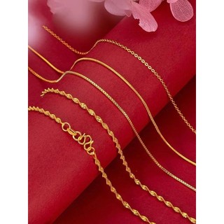 Areia ouro colar simulação feminina 18k cor de ouro 999 corrente fina cor ouro única corrente sem pingente clavícula cor