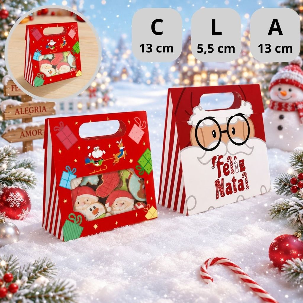 10 SACO LEMBRANCINHA NATAL C/ VISOR E ALÇA 13X5X13 DIVERTIDO 6264 ( NATAL IDEIA 2026) · foto 2