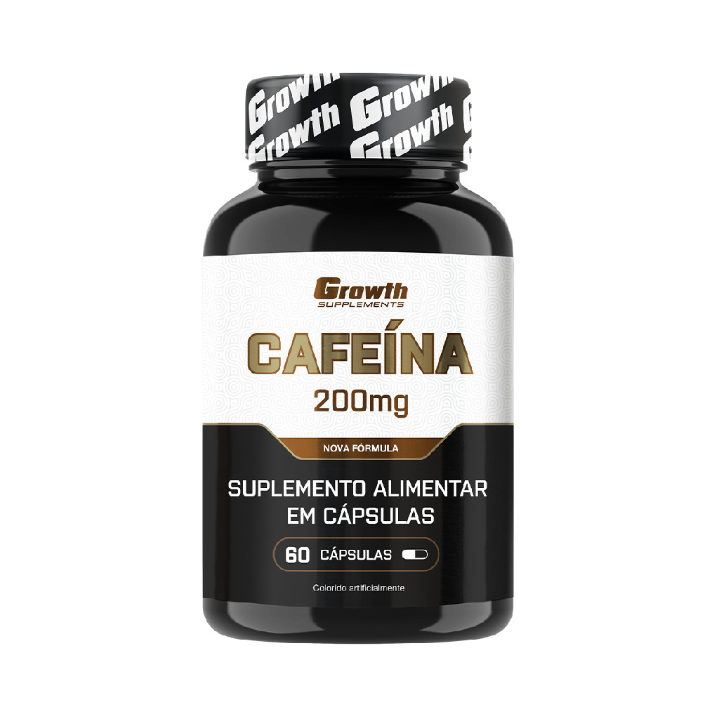 Cafeína 200mg (60 Caps) Termogênico Growth Supplements Sem Sabor