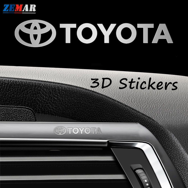 Adesivo Metálico 3D com Logo da Toyota, Decoração Criativa para Janela de Carro, Acessório de Moda para Interior de Port
