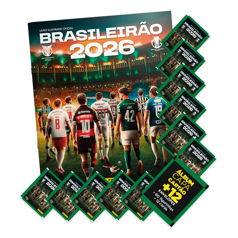 Brasileirão 2026 Álbum Capa Mole+12 envelopes (60 Fig/12crd)