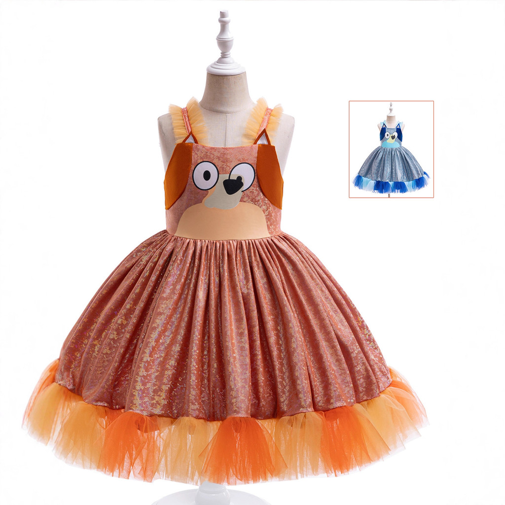 Comércio exterior transfronteiriço roupas infantis animação dos desenhos animados Plui bonito cor combinando vestido