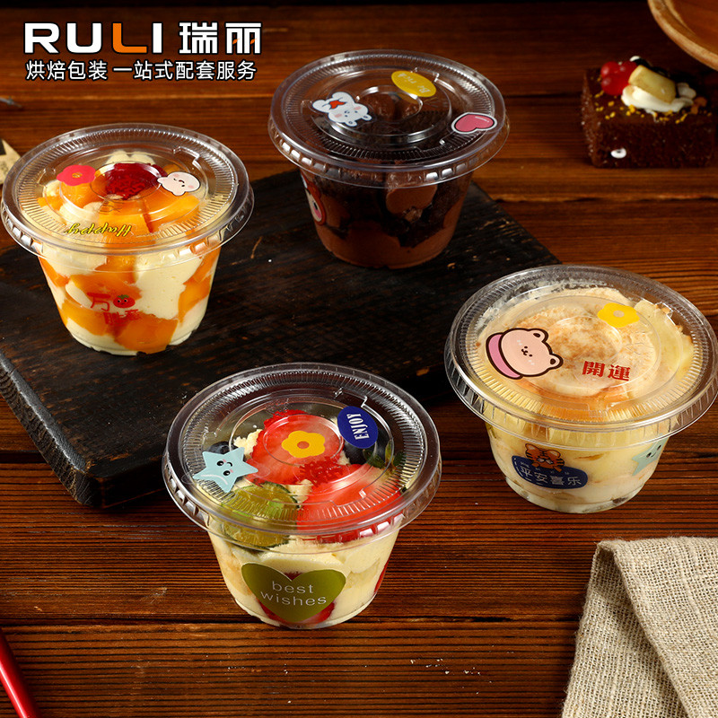 Ruili influenciador mini copo de bolo embalagem mini sobremesa pastelaria Mousse caixa cozimento copo de embalagem de pl