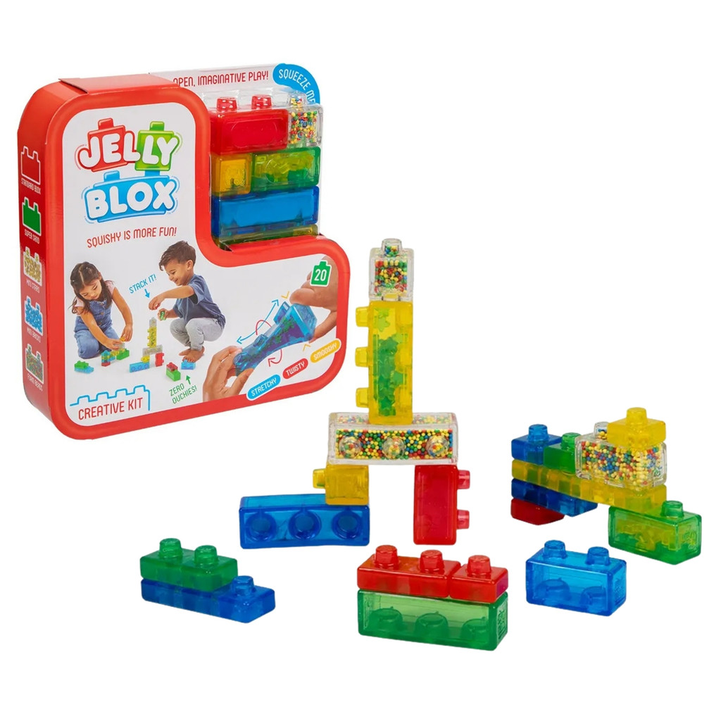 Maleta de Blocos de Montar Jelly Blox 2 em 1 30 Peças Multikids - BR2641
