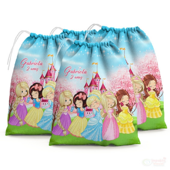 Kit 30 Princesas Aquarela baby  Lembrancinha Personalizada para Festa Infantil Aniversário e Eventos (15x20)