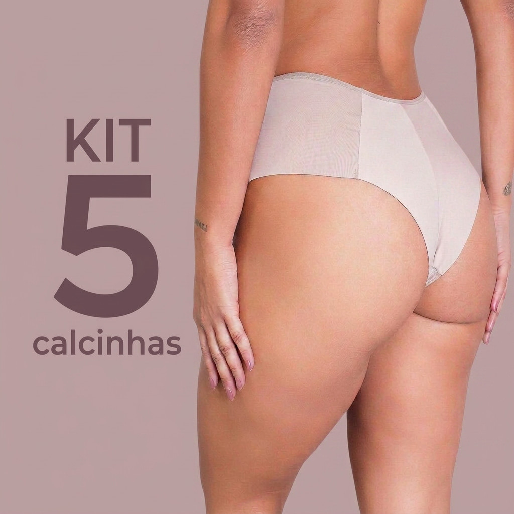 Kit 5 Calcinhas Fio Duplo Confortável Não Marca Ajuste Perfeito
