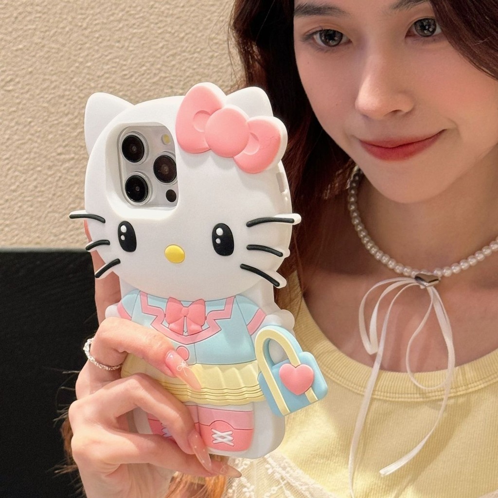 Desenhos animados 13promax Silicone arroz iphone17 galeria saco gato adequado para Luo kt Apple chassi bonito 1214