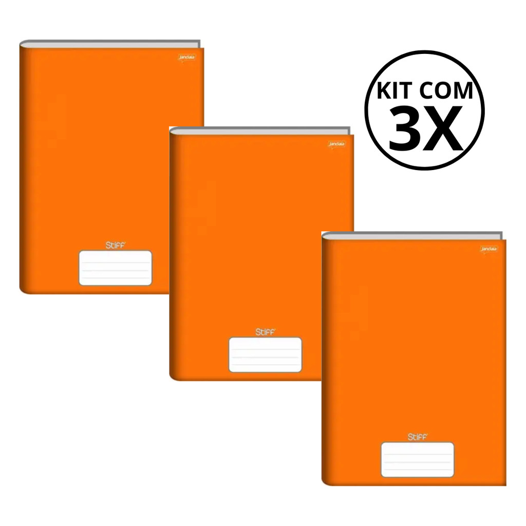 Kit Com 3 Caderno Brochura 80 Fls Pautado Capa Dura - Stiff · foto 2