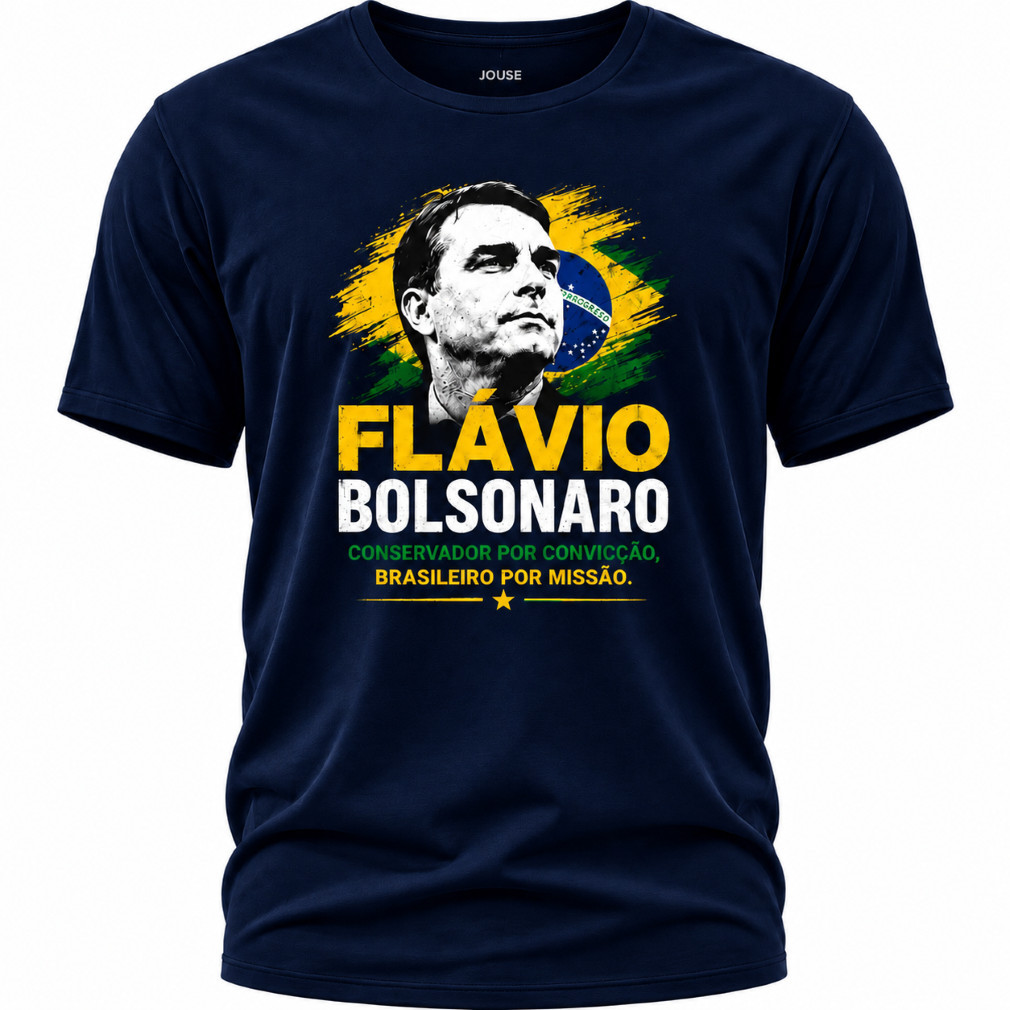 Camisa Flávio Bolsonaro Conservador - Deus Pátria Família Liberdade - DIREITA DE VERDADE Envio Rápido