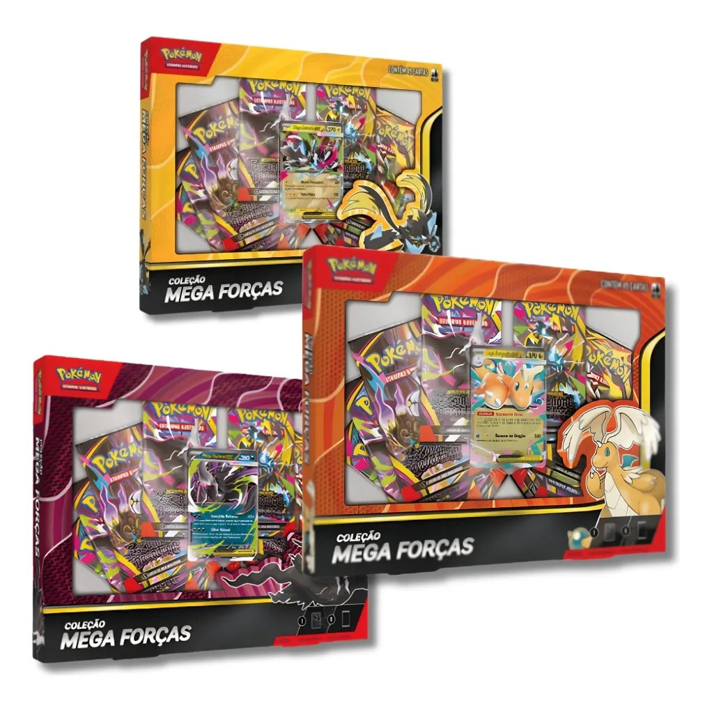 Kit Trio Box Pokemon Mega Darkrai Dragonite Zeraora
