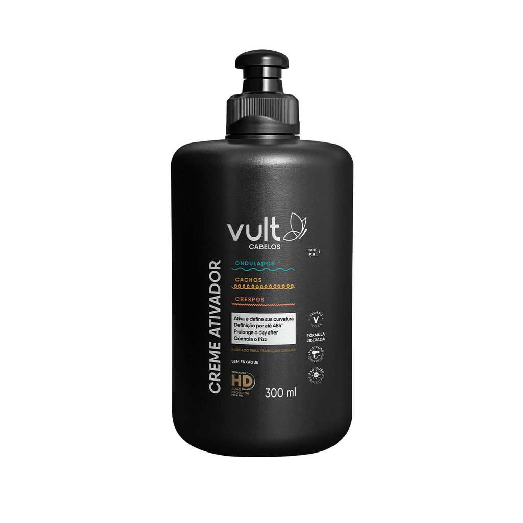 Vult Cabelos Ondulados, Cacheados e Crespos - Creme Ativador de Cachos 300ml