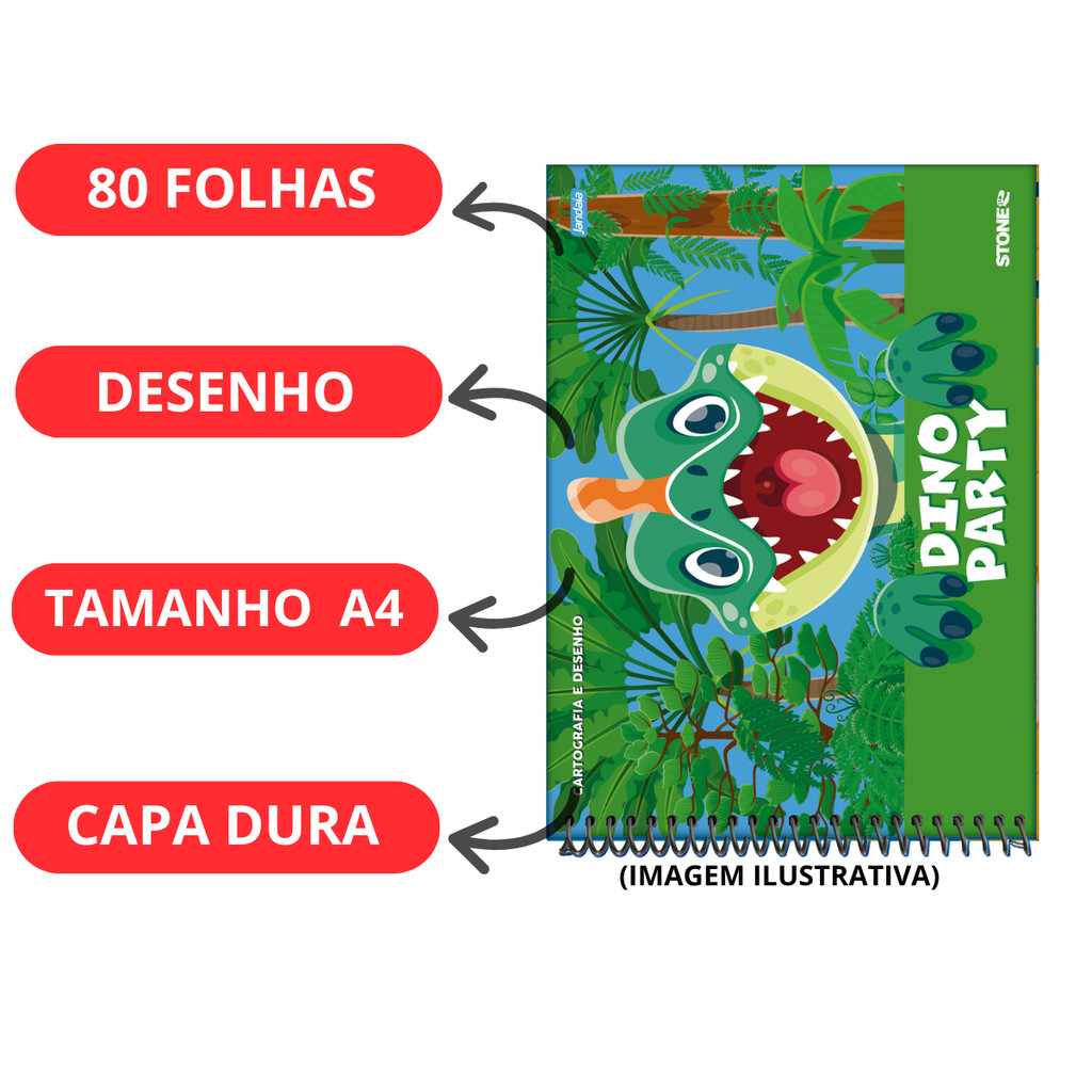 Kit com 2 Cadernos De Desenho 80 Folhas Stone - JANDAIA · foto 2