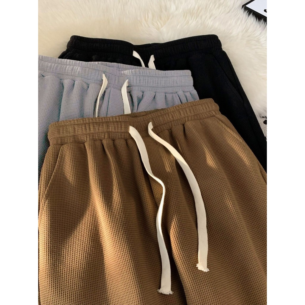 Shorts Waffle japonês masculino primavera fino High Street solto calças esportivas casuais adolescente praia calças cort