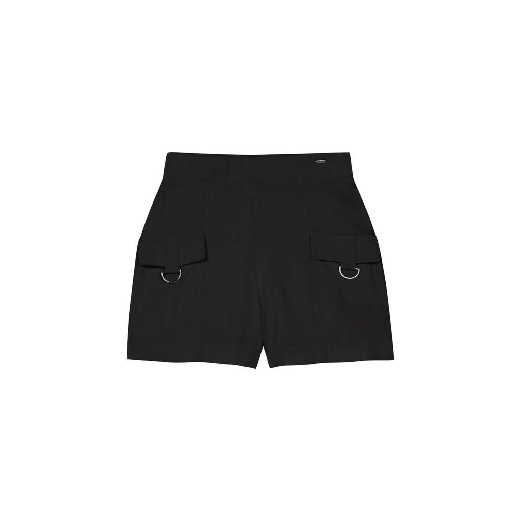 Short Feminino Bolsos Com Fivela Marialícia Preto