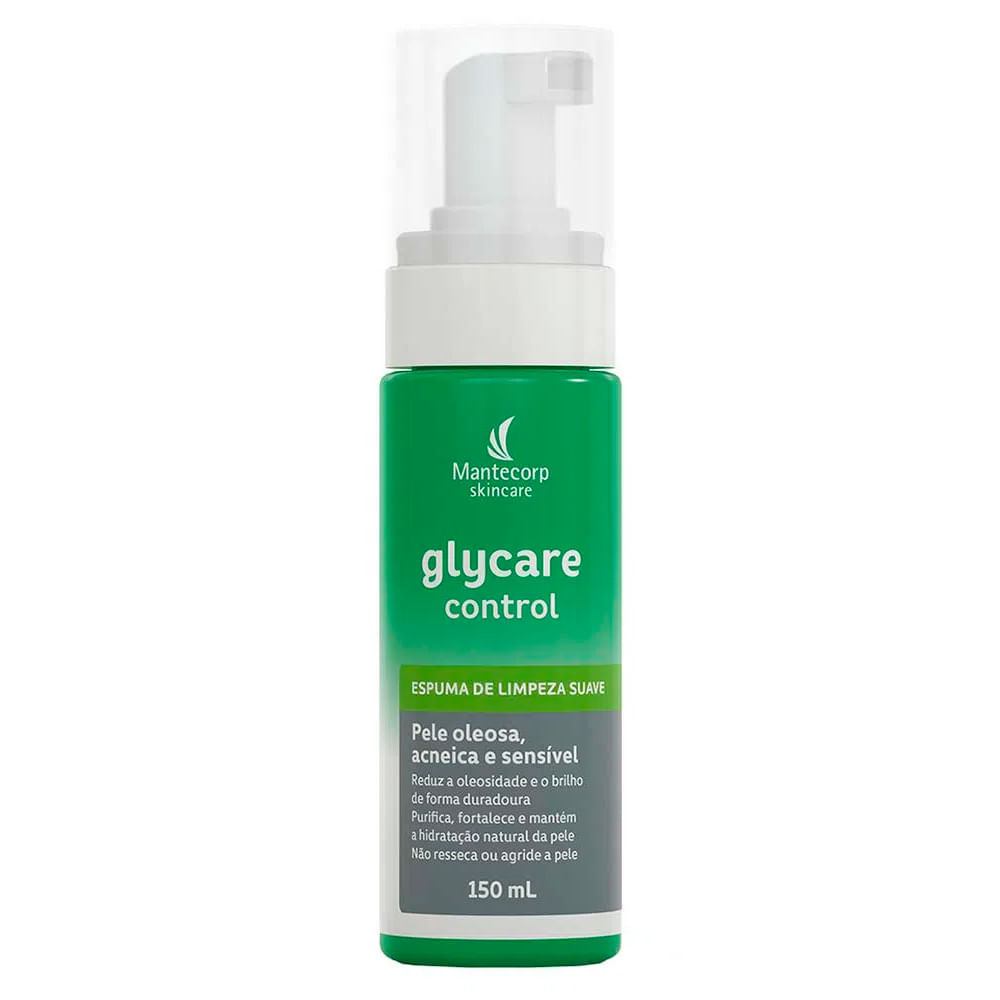 Glycare Control Espuma Limpeza Suave Facial Pele Oleosa, Acneica e Sensível 150g