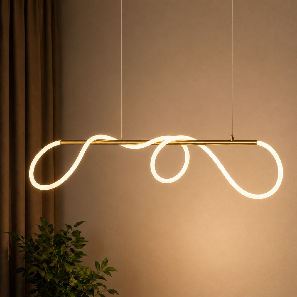 Luminaria Pendente Led Wave 60w Com Seleção de temperatura Quente/Frio Dourado Cod: ALUT001120 Alut By Avant