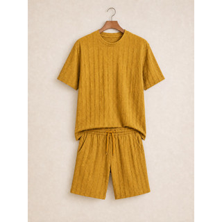 Conjunto Masculino Zr Verão Camiseta Manga Curta Bermuda Texturizada