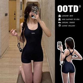 Maiô feminino de corrida profissional piscina dedicada Boxer de uma peça capa conservadora barriga Slimm