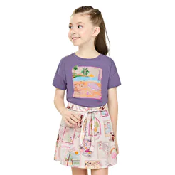 Conjunto Infantil Menina Brilho Stamp Elian Lilás