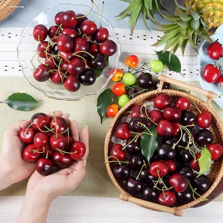 Simulação Cerejas Simulação Cerejas Falsas Cerejas Adereços de Frutas Simulação Cerejas