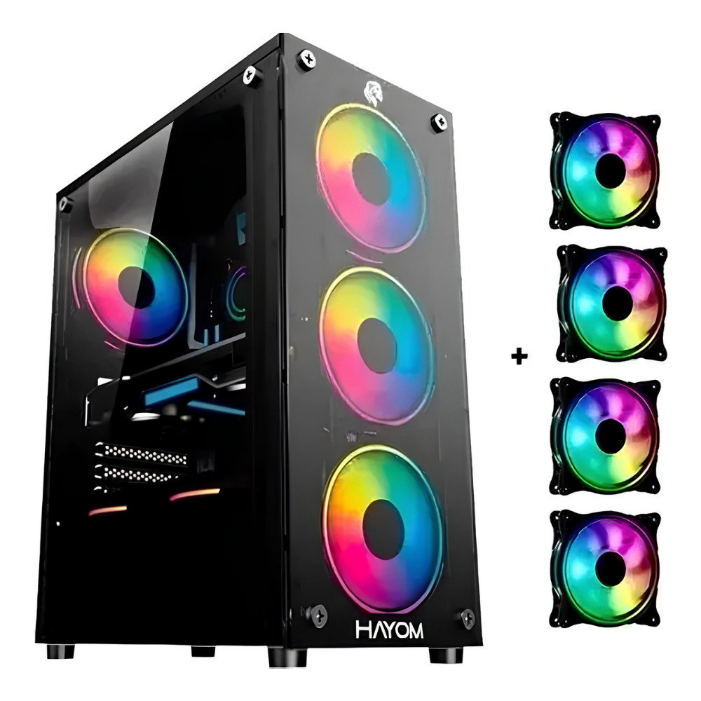 Gabinete Gamer Mid Tower ATX Hayom GB1749 com 4 Cooler Fans