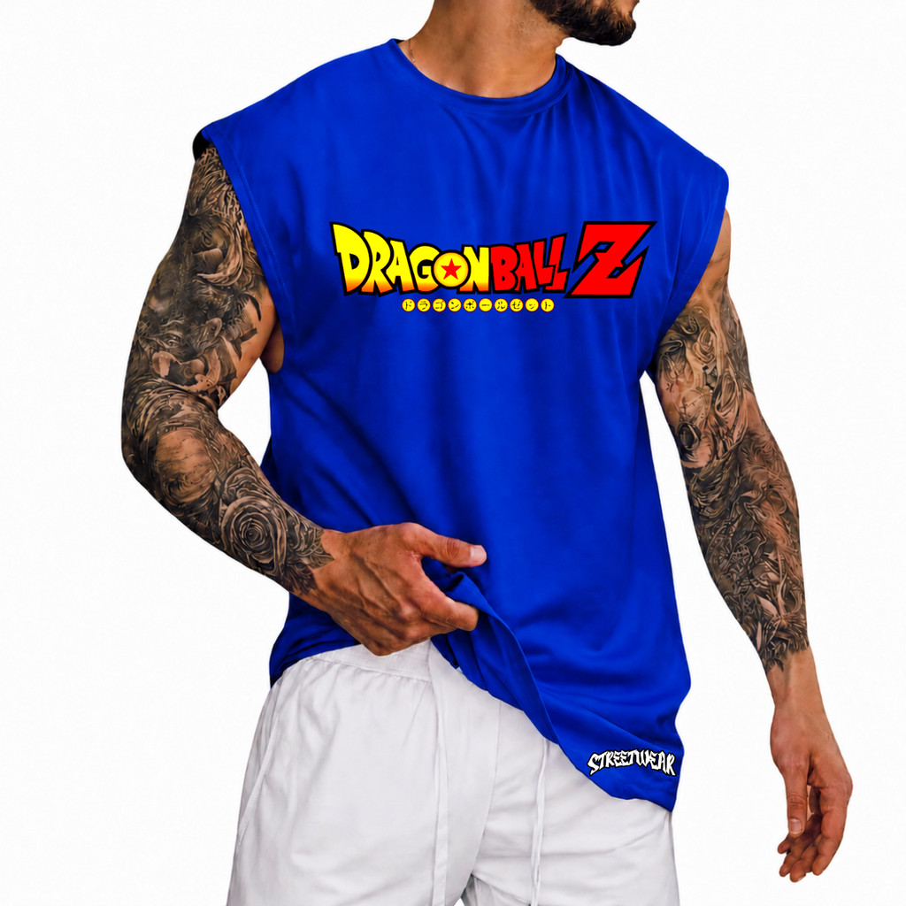 Regata Machão Oversized 100% Algodão Camiseta Cavada Anime Desenho Streetwear Praia Academia Passeio