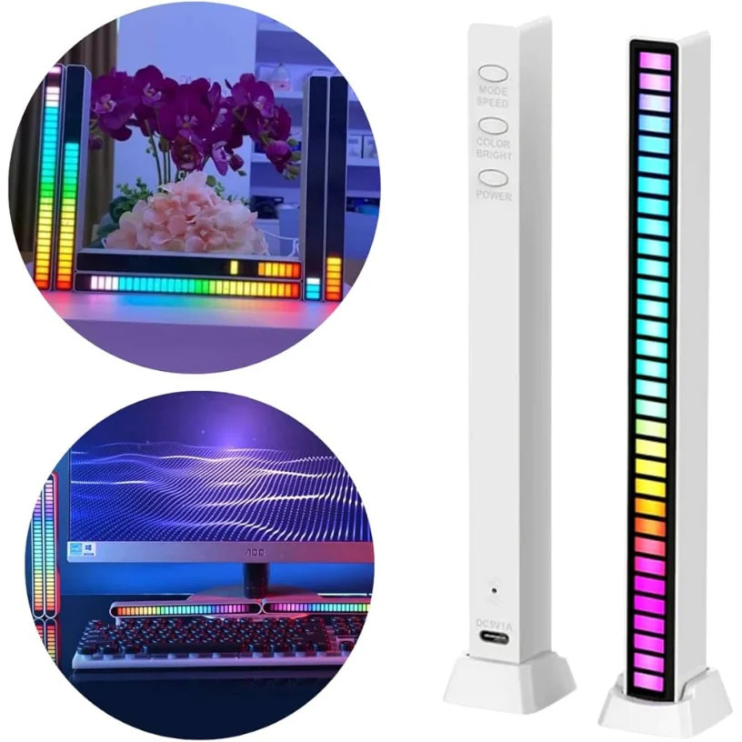 Barra de LED Rítmica RGB AL-2911 Sensor de Som Música e Gamer