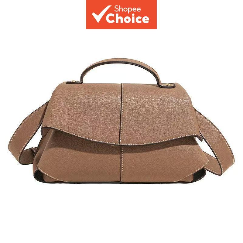 Bolsa Inspirada Feminina Lichia Couro PU Aba Alça Superior Estilo Coreano De Ombro Crossbody Para Trabalho Escritório