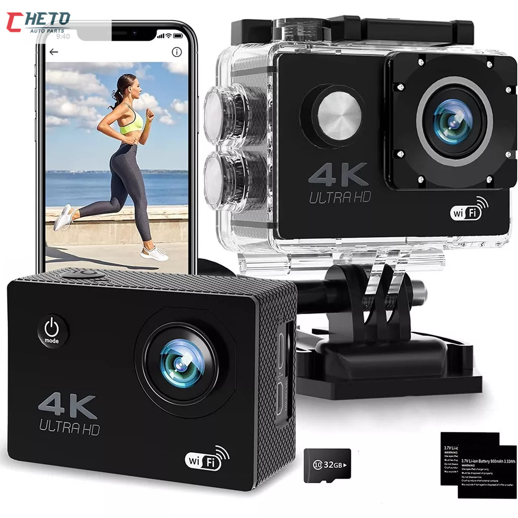 Câmera WIFI esportiva Full HD 4K à prova d'água