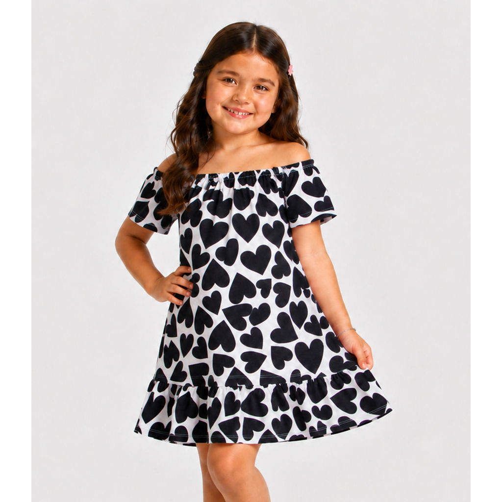 Vestido Infantil Estampado Infinita Cor Bege
